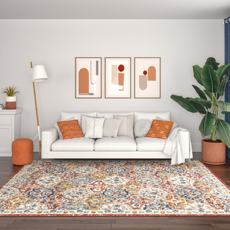 Tapis oriental bleu marine Adriana, Rectangle 7 pi x 9 pi, Navy