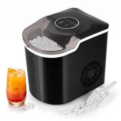 Classic Cuisine Bullet Ice Maker Countertop, 7.95x11.45x10.5 Quiet Ice Machine with Self-Cleaning Function, Scoop, Basket, and 2 Bullet Sizes, 7 Cubes Ready in 6 Mins, 22lbs/24hr