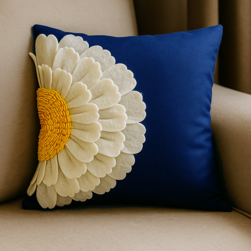 Floral Cotton Blend Throw Pillow, Polyester