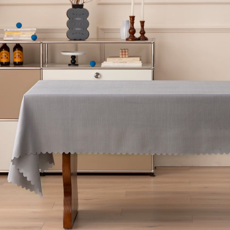 Nappe tissée texturée ondulée unie 56 po, Ardoise, L 88 po x l 56 po