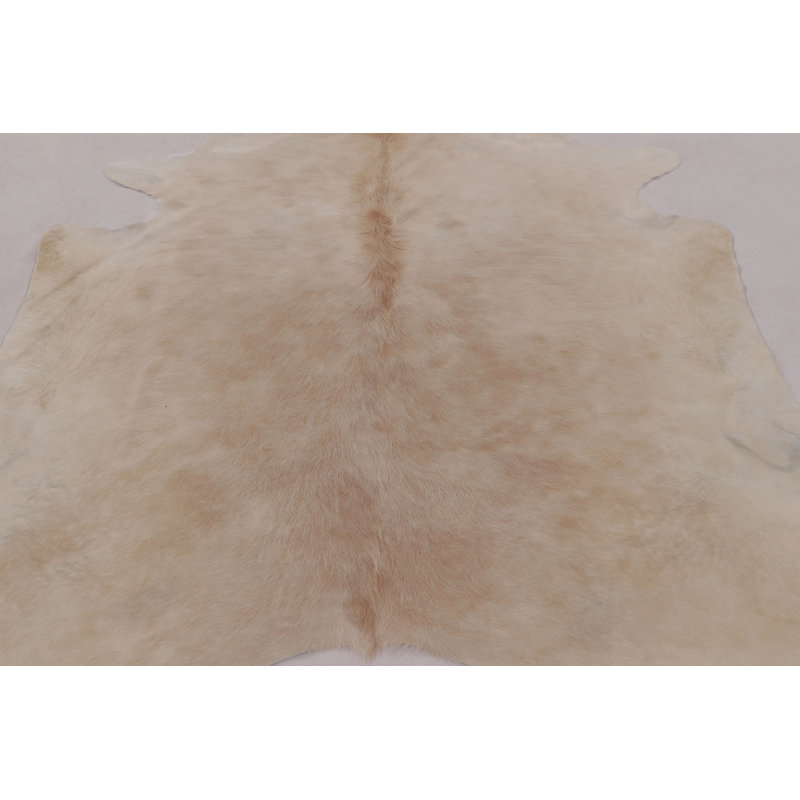 Modern Classics Leather Area Rug in White, Beige/Brown
