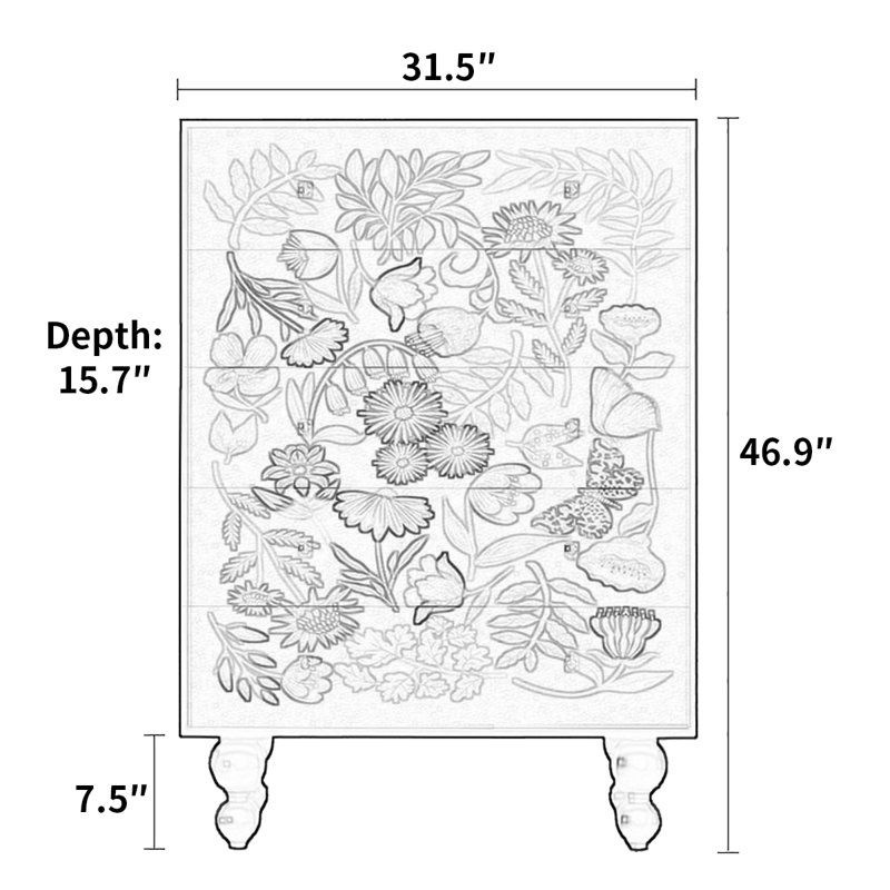 Armoire à tiroirs décorative française de qualité supérieure