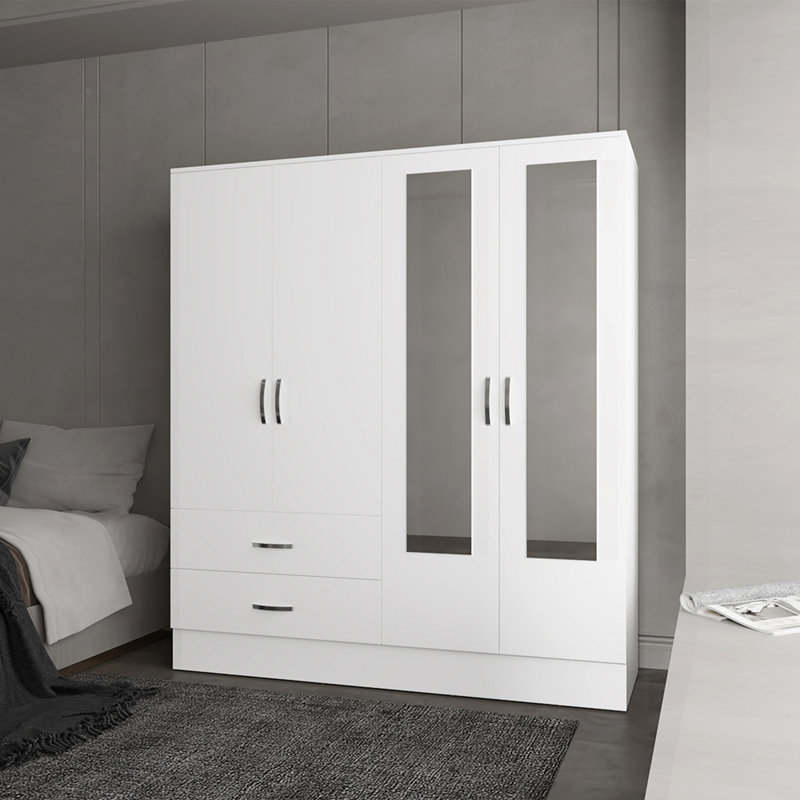 Armoire Ron, chambre à coucher, Blanc