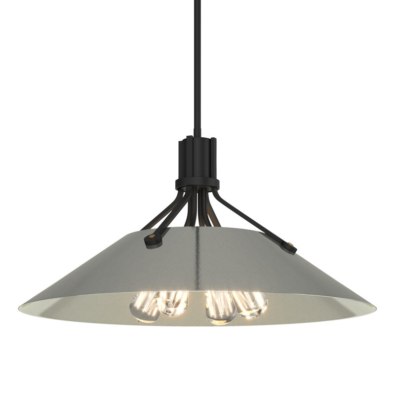 Henry 4 - Light Single Cone Pendant, Black, Sterling