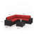 5-Person All-Weather Outdoor HDPE Rattan Sectional Sofa Set with Cushions and Wide Armrests-108607960