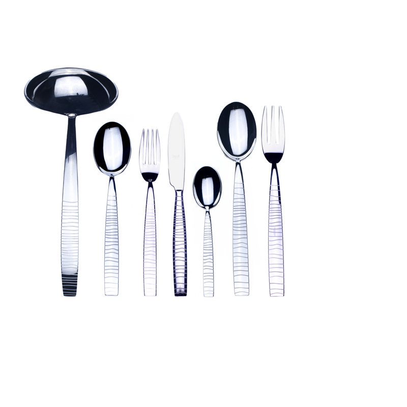 Tigre 51 - Piece Stainless Steel Flatware Set - Service for 12, Silver