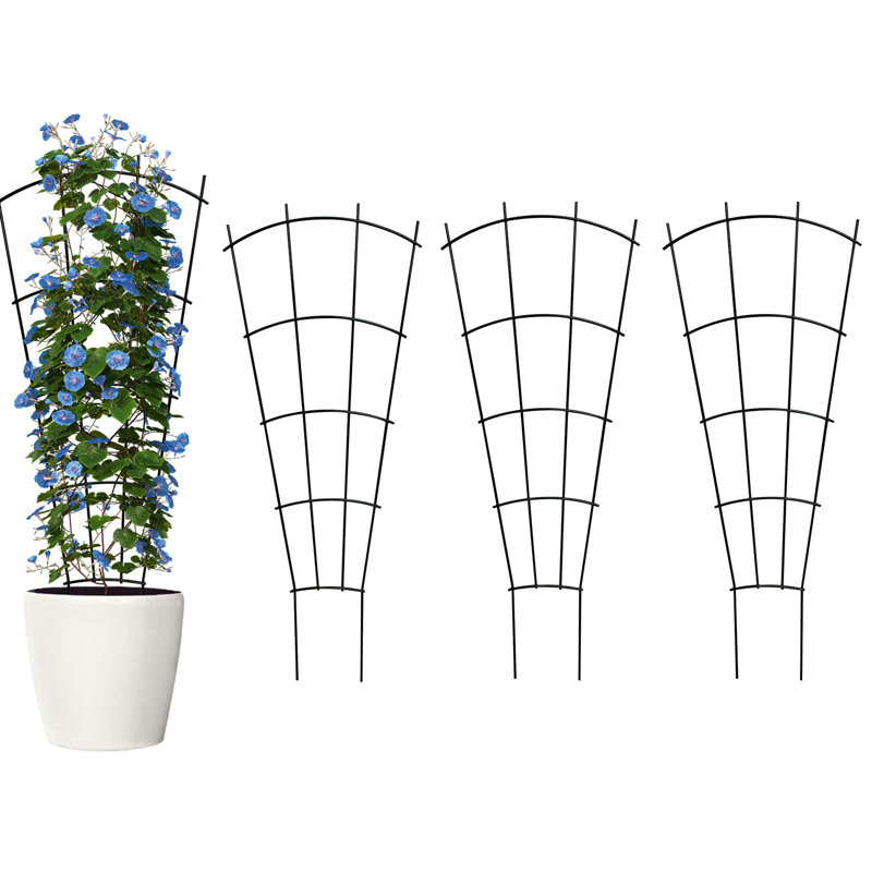 Metal Fan Trellis, 109cm H x 43cm W x 0.5cm D