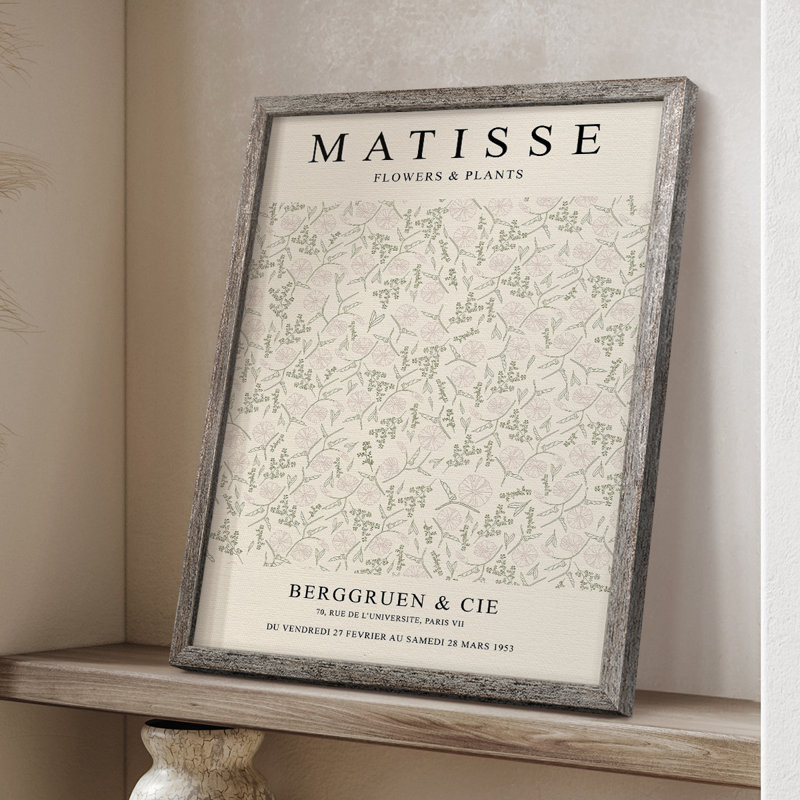 Matisse CCIV, reproduction encadrée - bois massif, H 21 po x l 17 po, Argent rétro