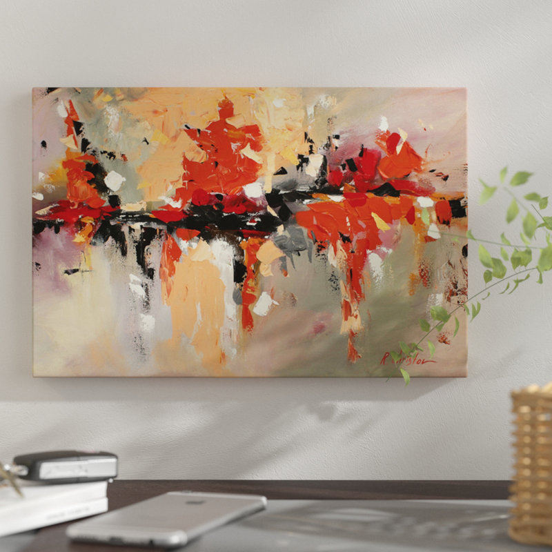 « joy », reproduction sur toile, H 18 po x l 26 po x P 1,5 po, Toile tendue, Pas de tapis