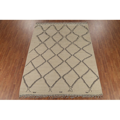 Trellis Wool Modern Moroccan Area Rug 8x11