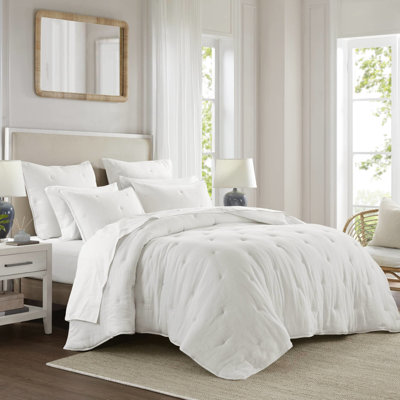 Courtepointe pour lit double / grand en coton blanc brodé léger, chaleur toute l'année, taies décoratives assorties, couleur naturelle, peau, confortable, pour le coton, toutes saisons, confortable, respirant,