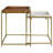 Daquesha 2-Piece Wood and Marble Top Nesting Table Set Gold