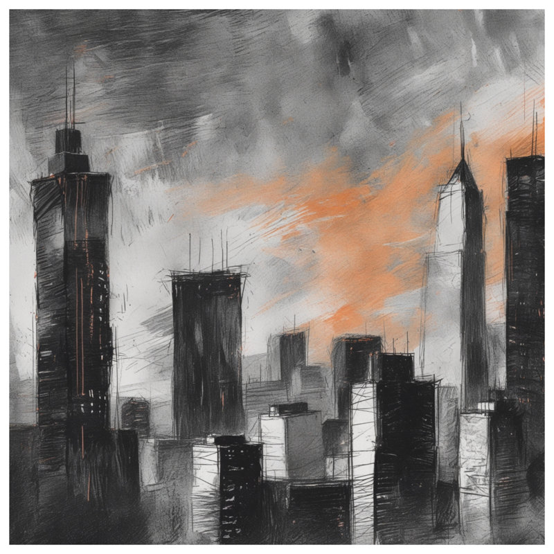 Rideaux, voilages et voilages Urban Skyline Illustration, 50 po x 92 po - 1 panneau, Transparent
