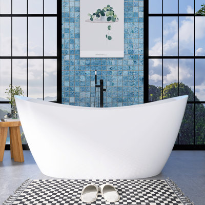 67.7'' x 30.3'' Freestanding Soaking Acrylic Bathtub