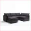 Canapé modulaire, canapé-lit modulaire en U à 5 places avec méridienne, polyester gris foncé pour le salon | Gris foncé | Bois