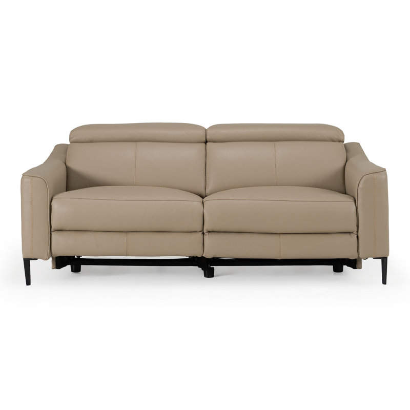 Anisia 73.5'' Leather Power Reclining Sofa, Taupe