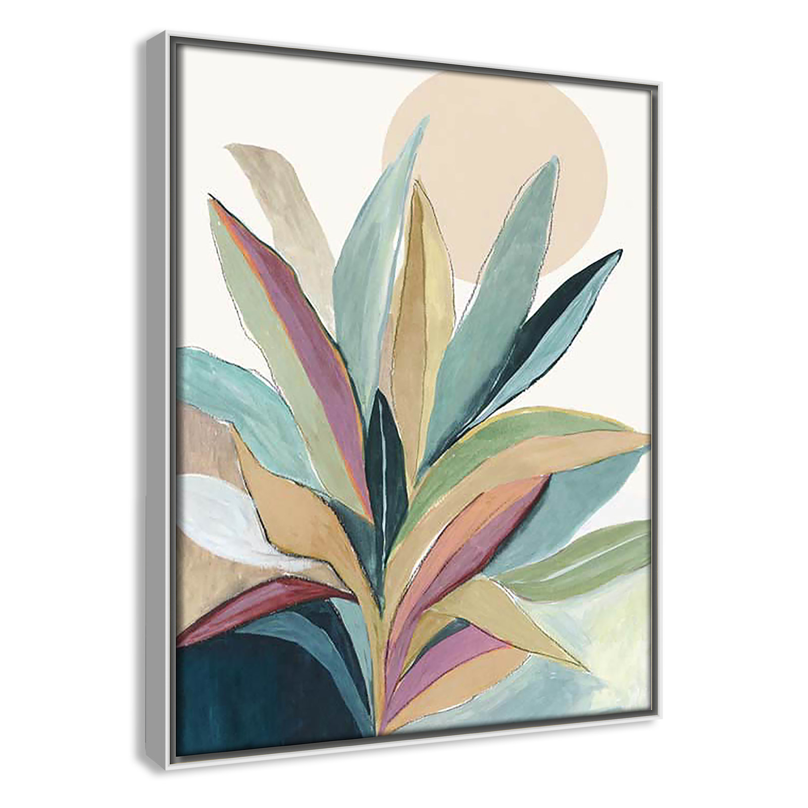 Sherbrooke Sunny Bright Leaves I by Asia Jensen Print, No Mat, White Floater Framed, 15.5" H x 12.5" W x 2" D