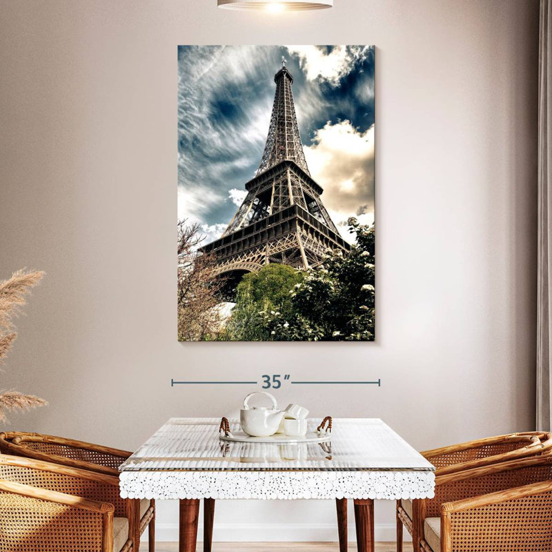 Aime Eiffel Tower From Below, 51" H x 34" W