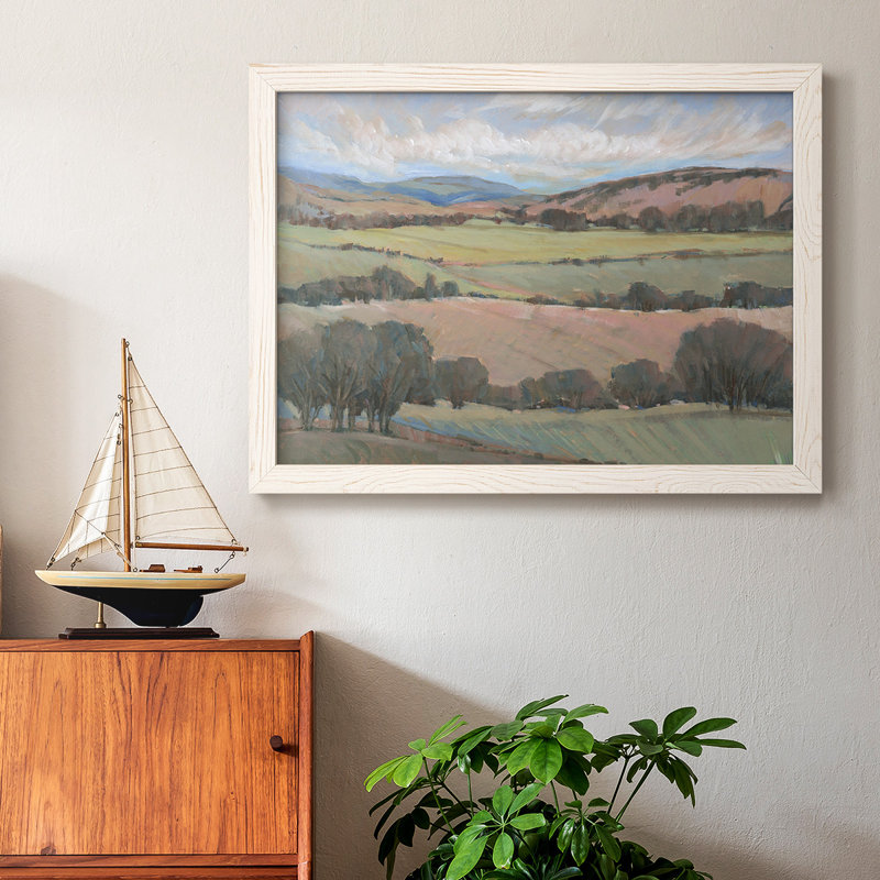 Hilly Countryside I, reproduction d'art sur toile, H 14 po x l 20 po, Blanc