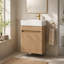 [Viedo] Meuble-lavabo flottant de 15,7 po avec lavabo SMC réversible, armoire en panneau de fibres à densité moyenne à devant ondulé, conception sans poignée à ouverture par pression, charnières à fermeture en douceur