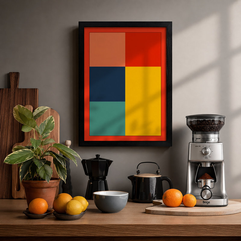 Colour Fields Geometric - Print, Black, A4 - 29.7 x 21.0 cm