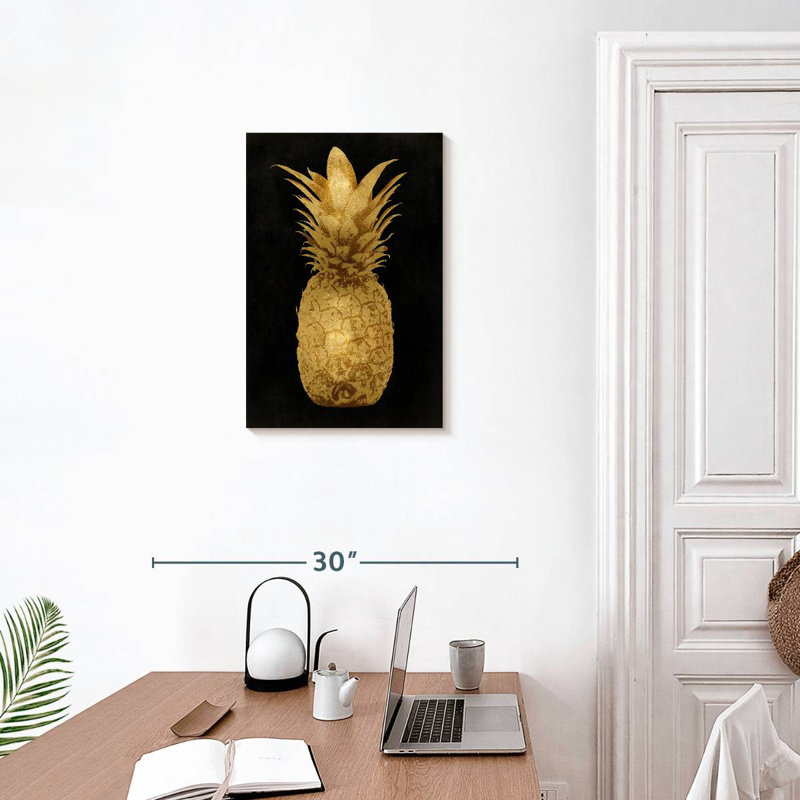Ananas sur fond noir I, H 24 po x l 16 po