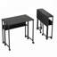 Bureau pliant peu encombrant avec tablette de rangement - Table d'ordinateur portable sur roulettes - Structure en acier robuste - Assemblage facile - Idéal pour le bureau à domicile, la chambre à coucher et le bureau - Noir