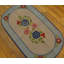 Vintage Mid Century Floral American Oval Hooked Folk Art Rug
