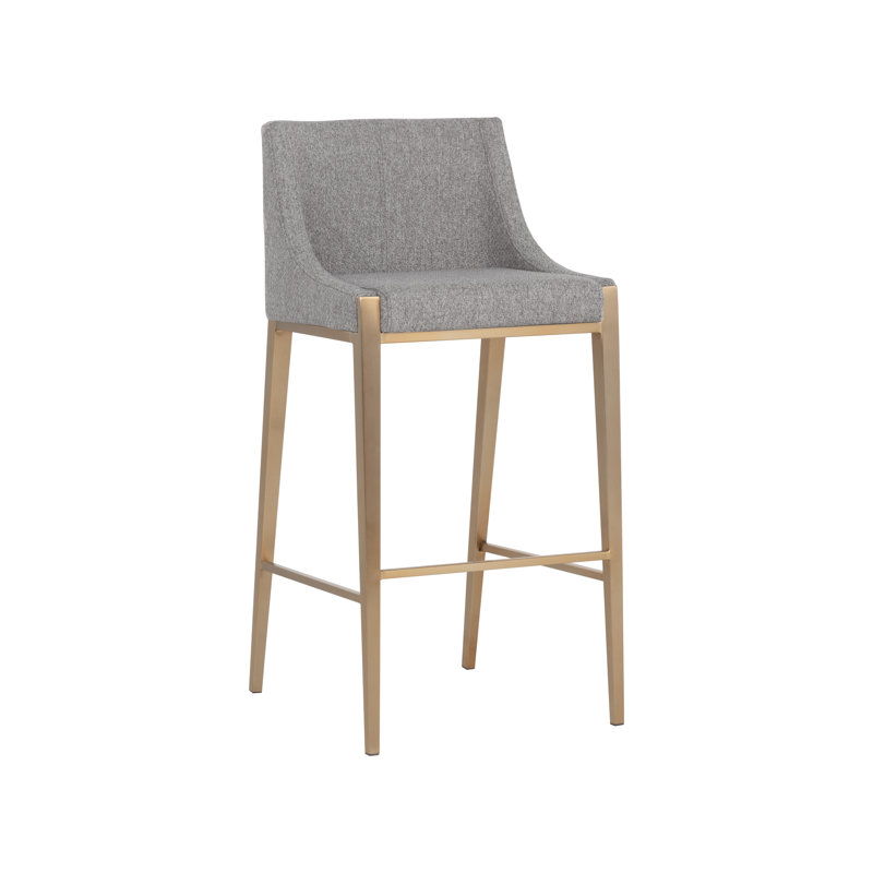 Dionne Upholstered Stool with Metal Frame, Gray