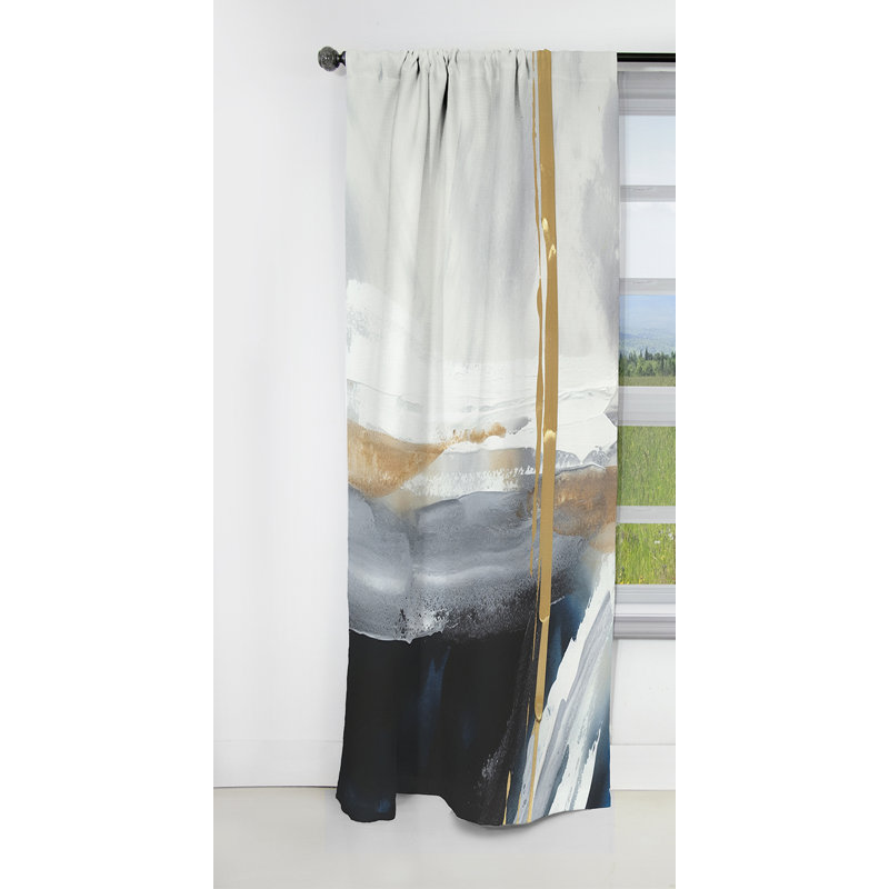 Lainey - Rideau de marbre abstrait - Rideau de marbre occultant - 1 panneau, L 52 po x L 90 po