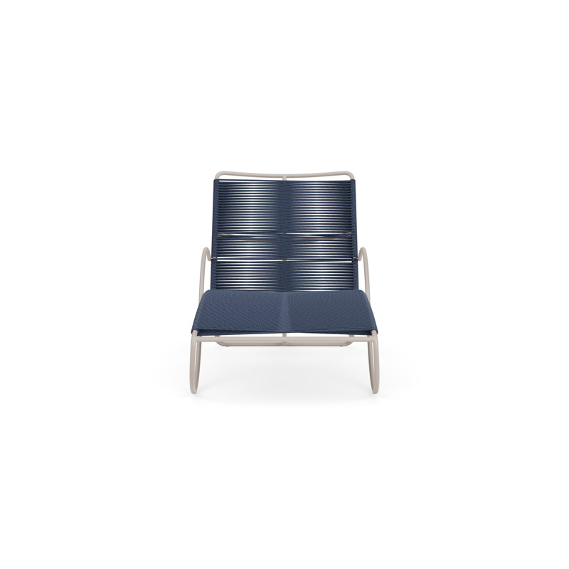 Walter Lamb Outdoor Chaise Lounge, Marine/Dove Smooth