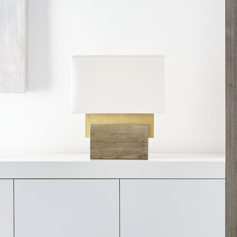 Slab Table Lamp, 25.9" H x 17" W x 10.5" D, Natural Brass
