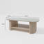Table basse en bois massif avec plateau en marbre