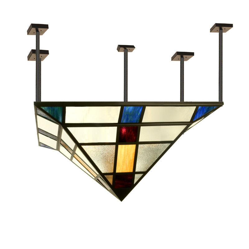 Emerald Marigold 53" Textured Black Glass Semi-Flush Mount