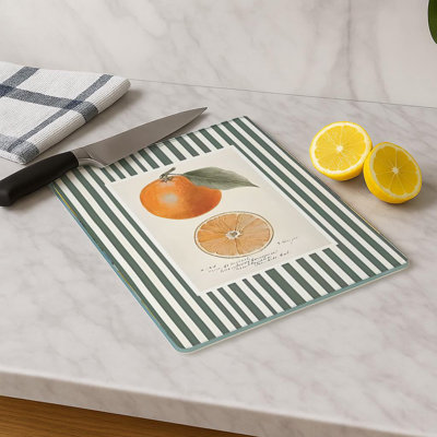 Durable Tempered Glass Cutting Board, 7.9 x 11.8 inches | 100% Antibacterial, Non-Slip Silicone Feet | Easy Clean Surface, Perfect for Food Prep & Kitchen Use, Not Dishwasher, Microwave, or Oven Safe
