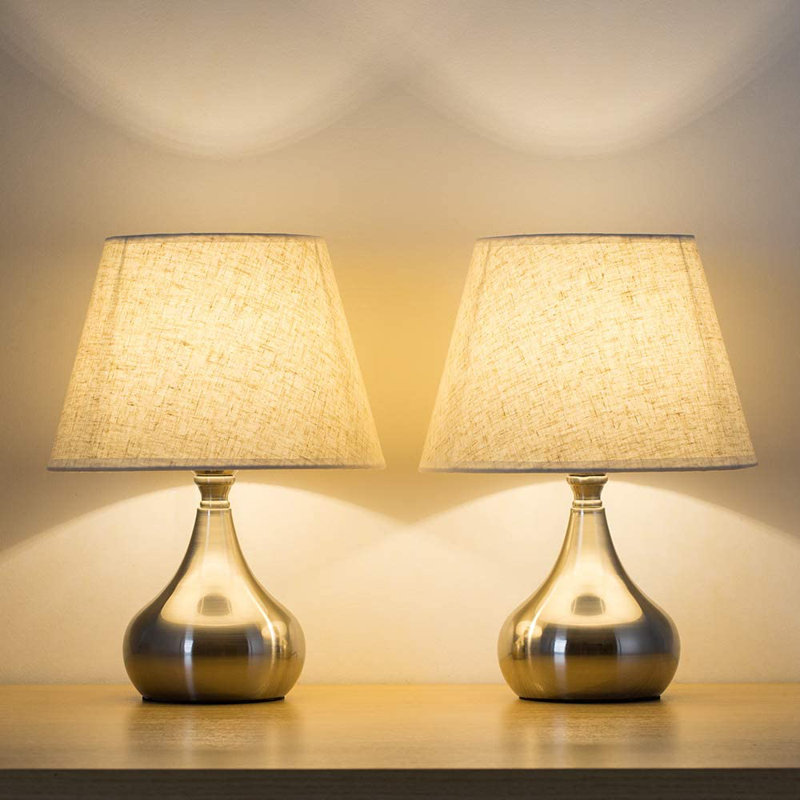 Ensemble de lampe de table argentée 13,6 po Fernanda