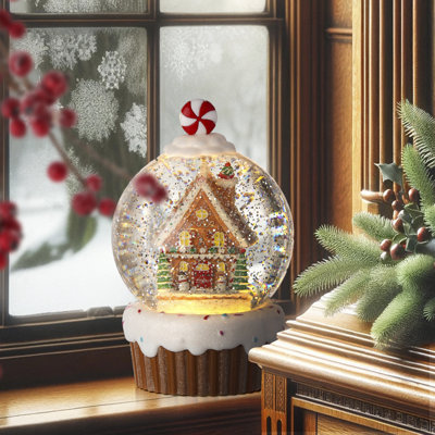 7" LED Gingerbread Cupcake Water Globe