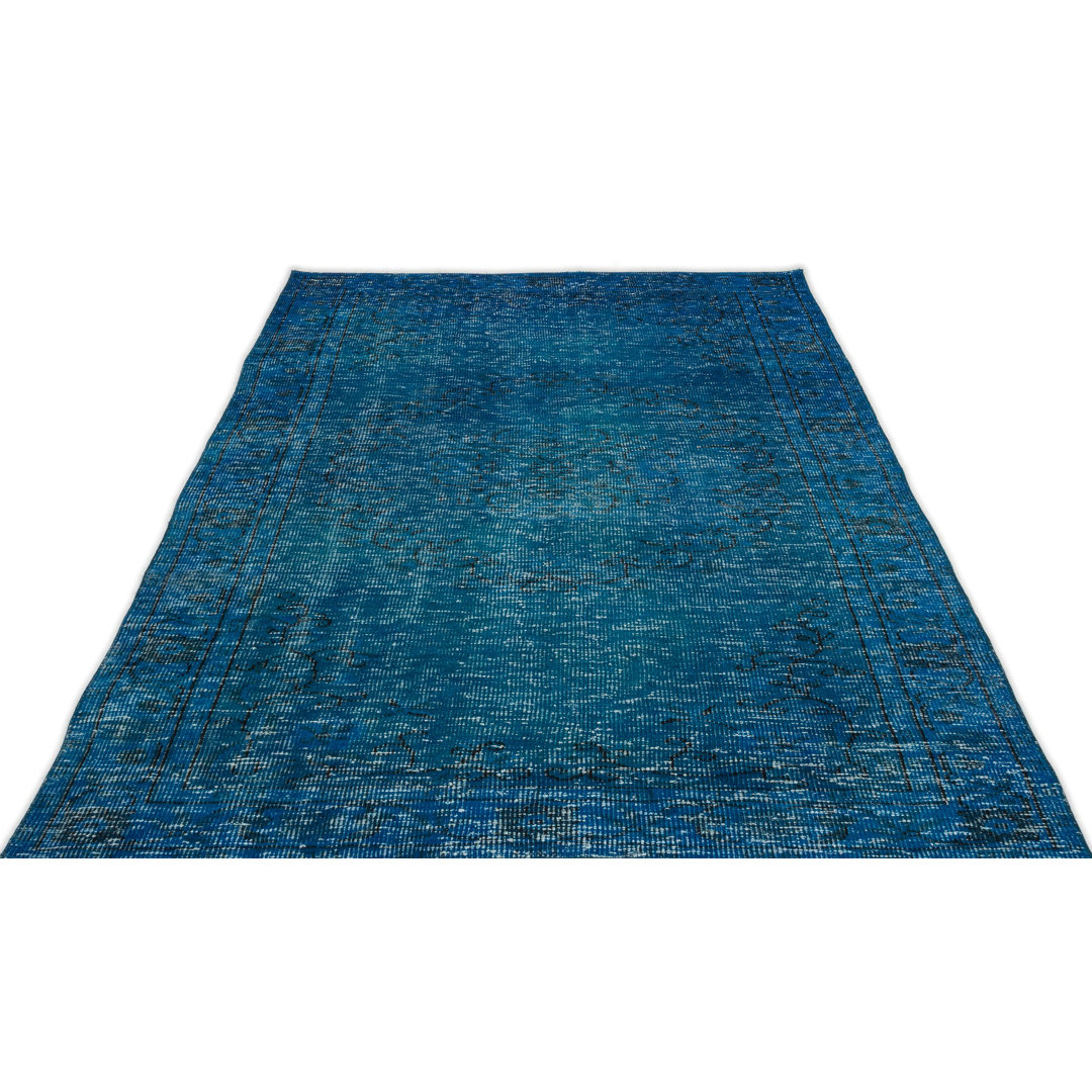 Atina Turquoise Vintage Wool Handmade Area Rug