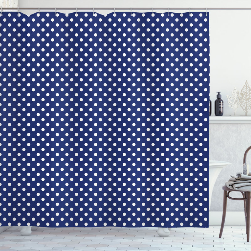 Geometric Shower Curtain with Hooks Included, 70" H x 69" W