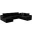 Canapé modulaire en forme de U pour 5 personnes Koli, canapé à compression, velours côtelé noir, faisant face à droite-1848866072-1848866077