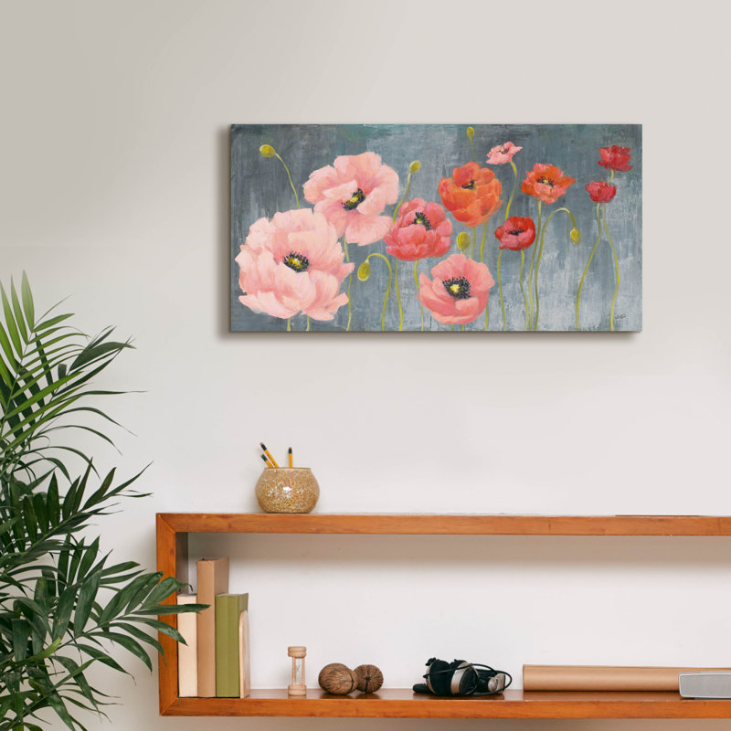 Toile épique «Poppy Party» par Julia Purinton, H 12 po x l 24 po x P 0,75 po