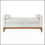 Grand repose-pieds rembourré en tissu Boucle-129931547