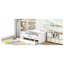Lit de jour à baldaquin simple blanc avec options de rangement - Chambre à coucher moderne et fonctionnelle avec 2 tiroirs dans un espace de couchage confortable
