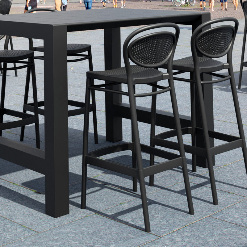 Farrah 4 - Person 39'' Long Bar Height Dining Set, Black