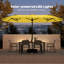Parasol de terrasse à double face 15 pi avec lumières solaires et télécommande à 12 lumières DEL avec poignées à bouton-203916221