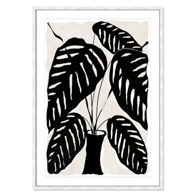Black and White Potted Plant I Print