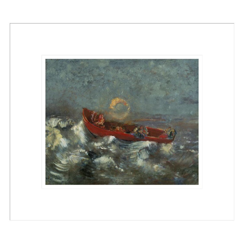 «The Red Barque» par Odilon Redon, impression giclée sur cadre, H 13,75 po x l 15,48 po