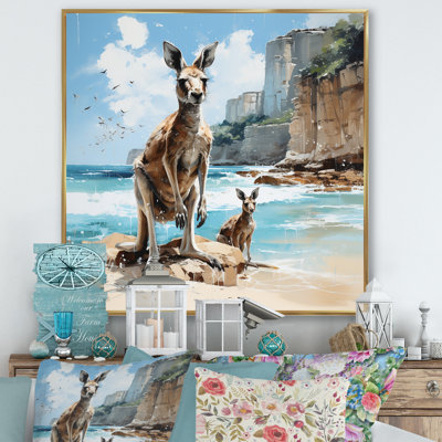 " Kangaroo Family In Australia Coast "
