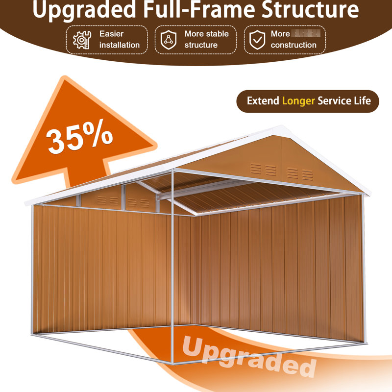 Remise de rangement en métal 8 pi x 10 pi avec fenêtres, porte verrouillable et ventilation pour les articles saisonniers