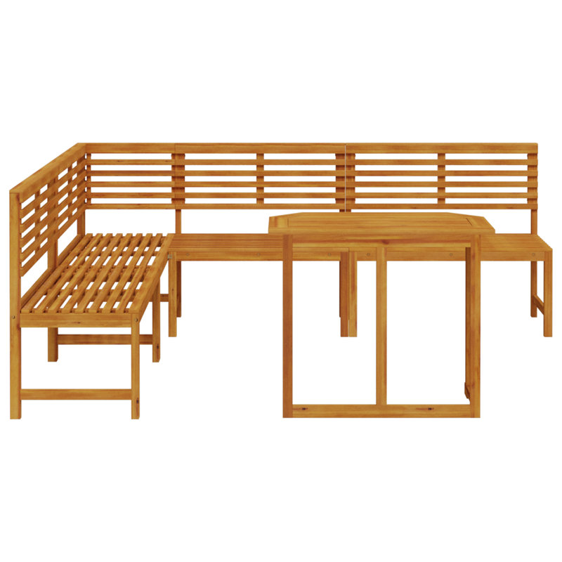 Ensemble de banc de jardin vidaXL 4 pièces en bois d'acacia massif brun